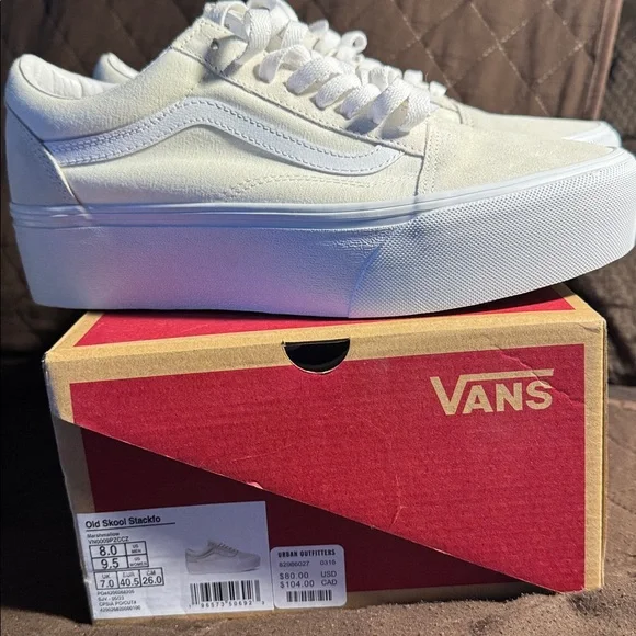 Vans Women's White Platform Sneakers - Picture 6 of 6